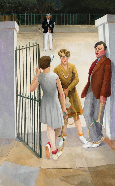 Artist Richard Carline: Gilbert and Janet Pairing Up for Tennis, early 1920s